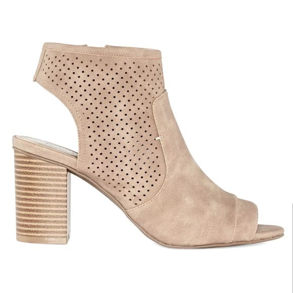 a.n.a. Memory Foam Zip Peep Toe Block Heel Booties - Picture 2 of 13